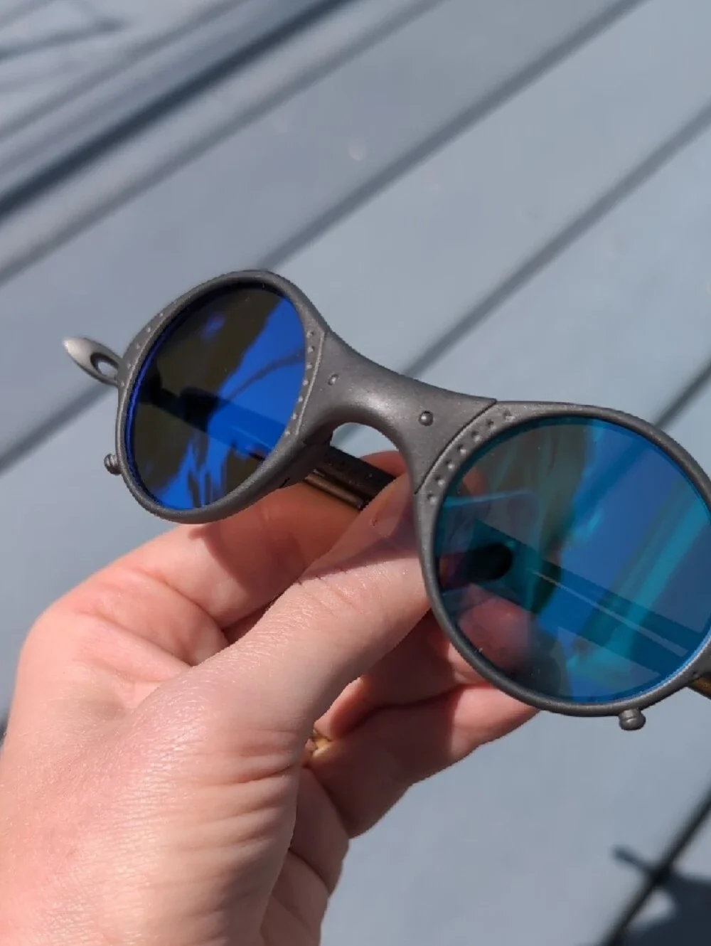 Oakley Mars X Metal Ultra-Rare Vintage Sunglasses Vibrant Blue Polarized